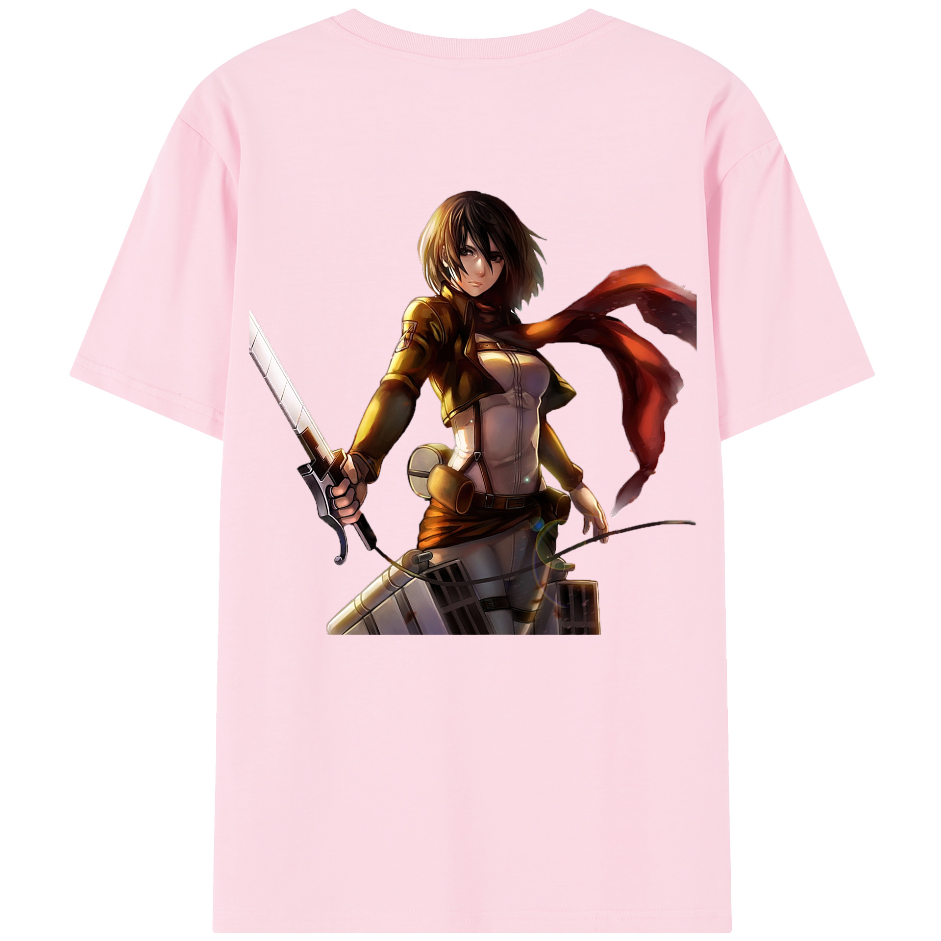 （画像用） 進撃の巨人 ミカサ·アッカーマン Attack on Titan Mikasa Ackerman 綿100％半袖Tシャツ（背面プリント）
