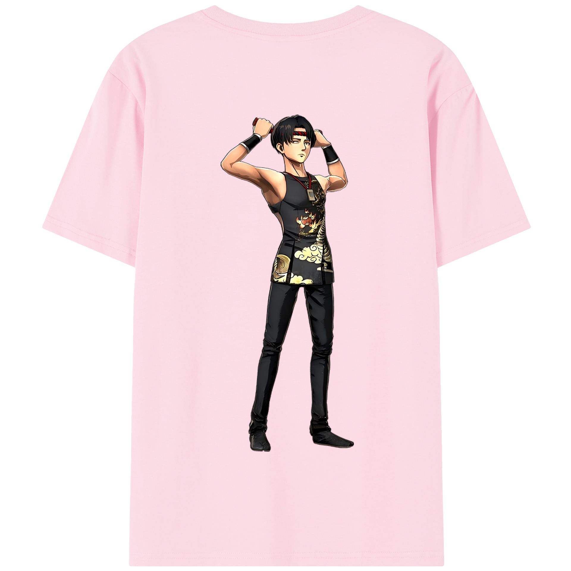 （画像用） 進撃の巨人 リヴァイ·アッカーマン Attack on Titan Levi Ackerman 綿100％半袖Tシャツ（背面プリント）
