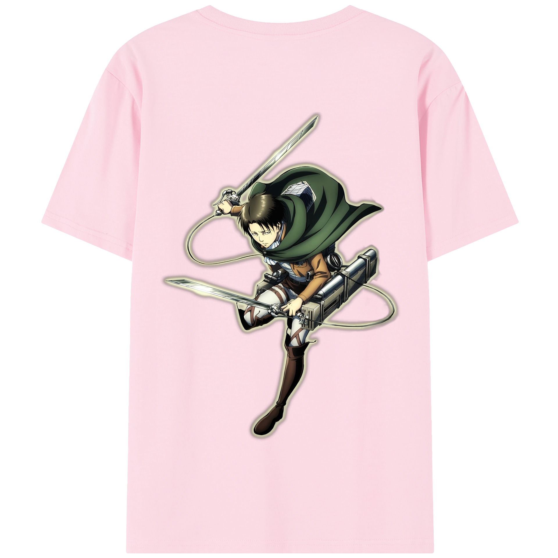 （画像用） 進撃の巨人 リヴァイ·アッカーマン Attack on Titan Levi Ackerman 綿100％半袖Tシャツ（背面プリント）