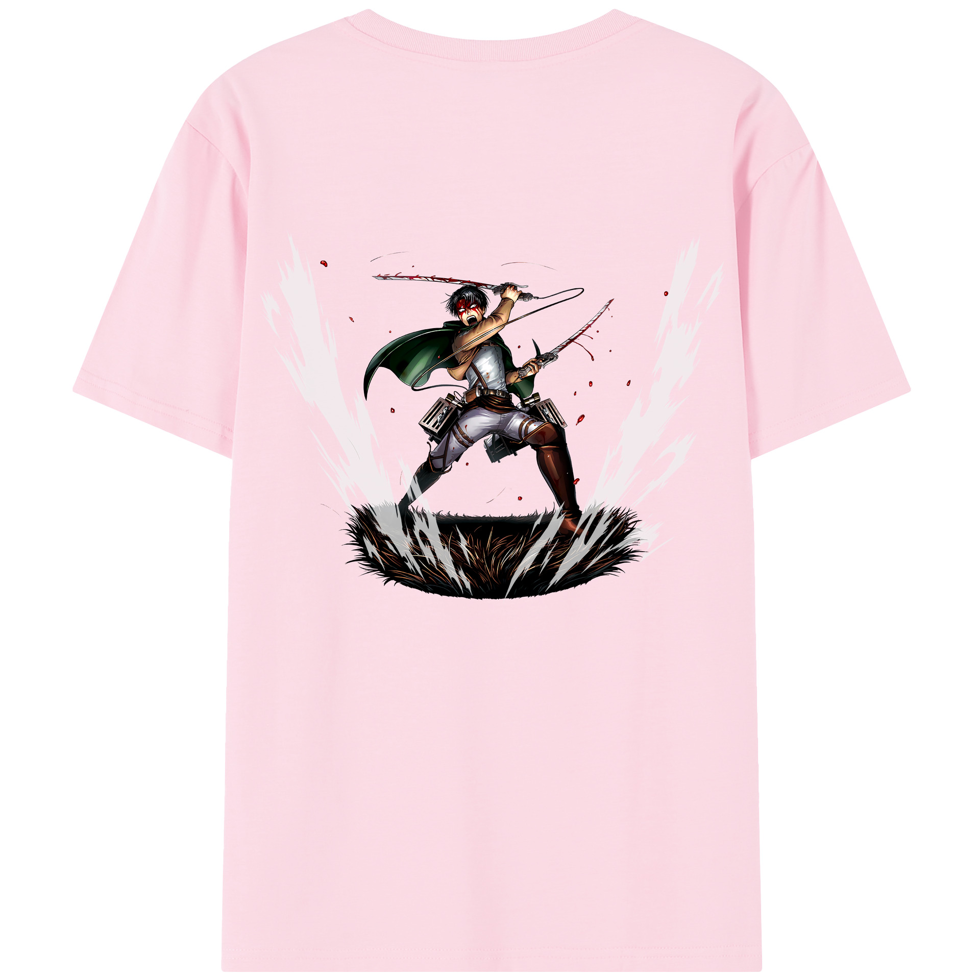 （画像用） 進撃の巨人 リヴァイ·アッカーマン Attack on Titan Levi Ackerman 綿100％半袖Tシャツ（背面プリント）