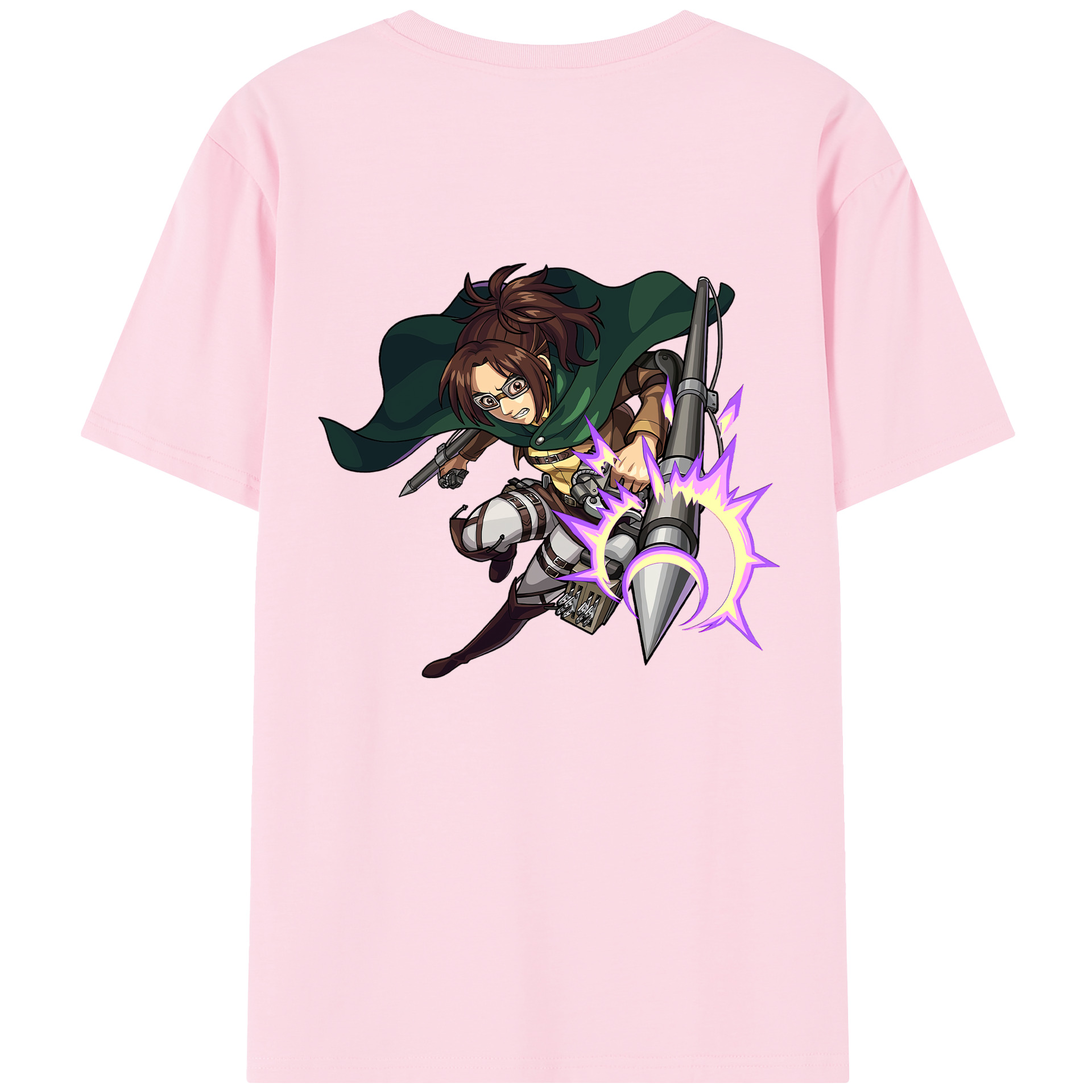 （画像用） 進撃の巨人 ハンジ·ゾエ Attack on Titan Hanji Zoe 綿100％半袖Tシャツ（背面プリント）