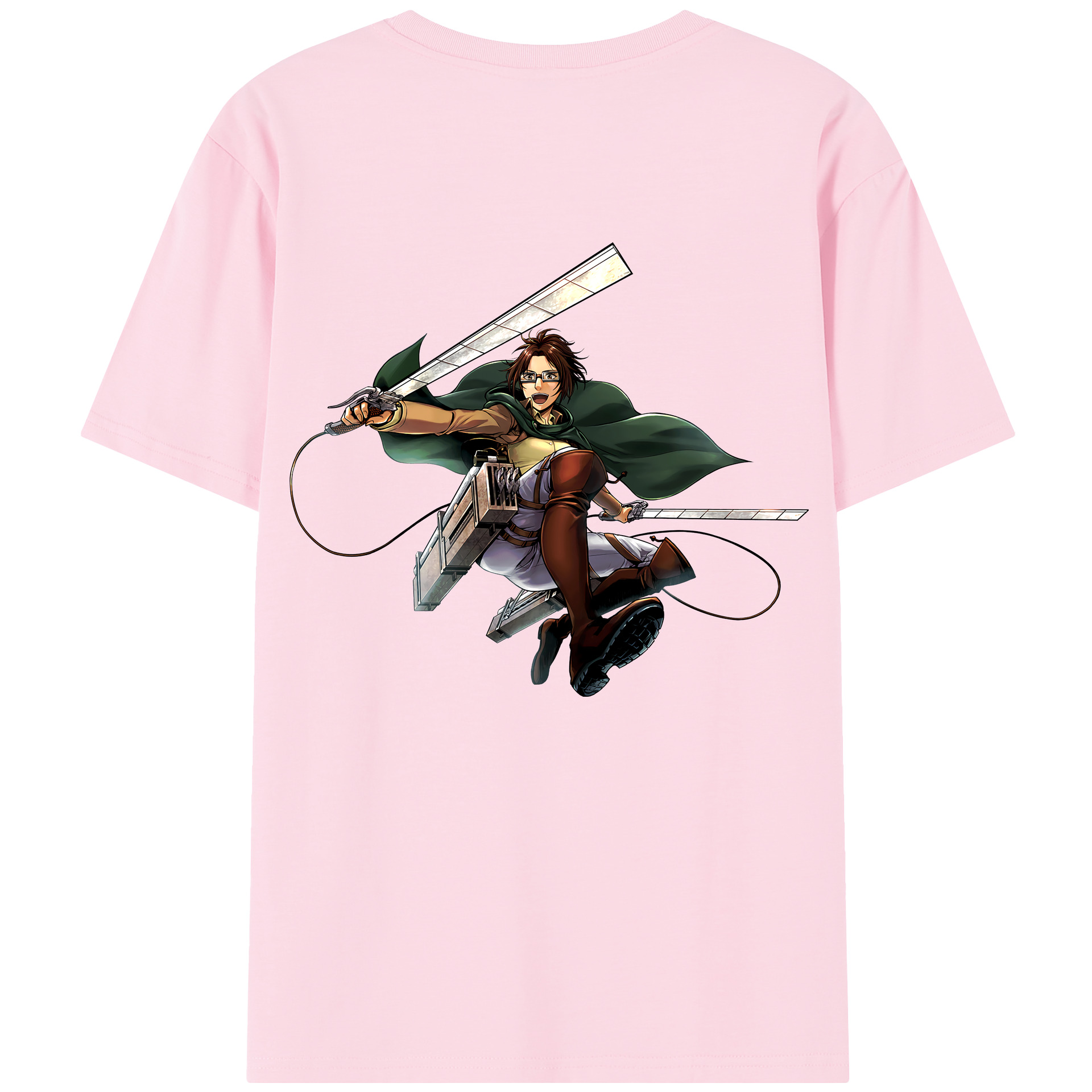 （画像用） 進撃の巨人 ハンジ·ゾエ Attack on Titan Hanji Zoe 綿100％半袖Tシャツ（背面プリント）