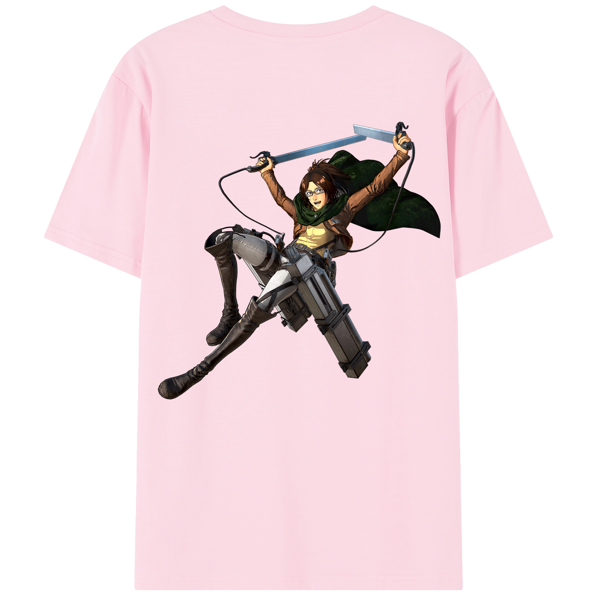 （画像用） 進撃の巨人 ハンジ·ゾエ Attack on Titan Hanji Zoe 綿100％半袖Tシャツ（背面プリント）