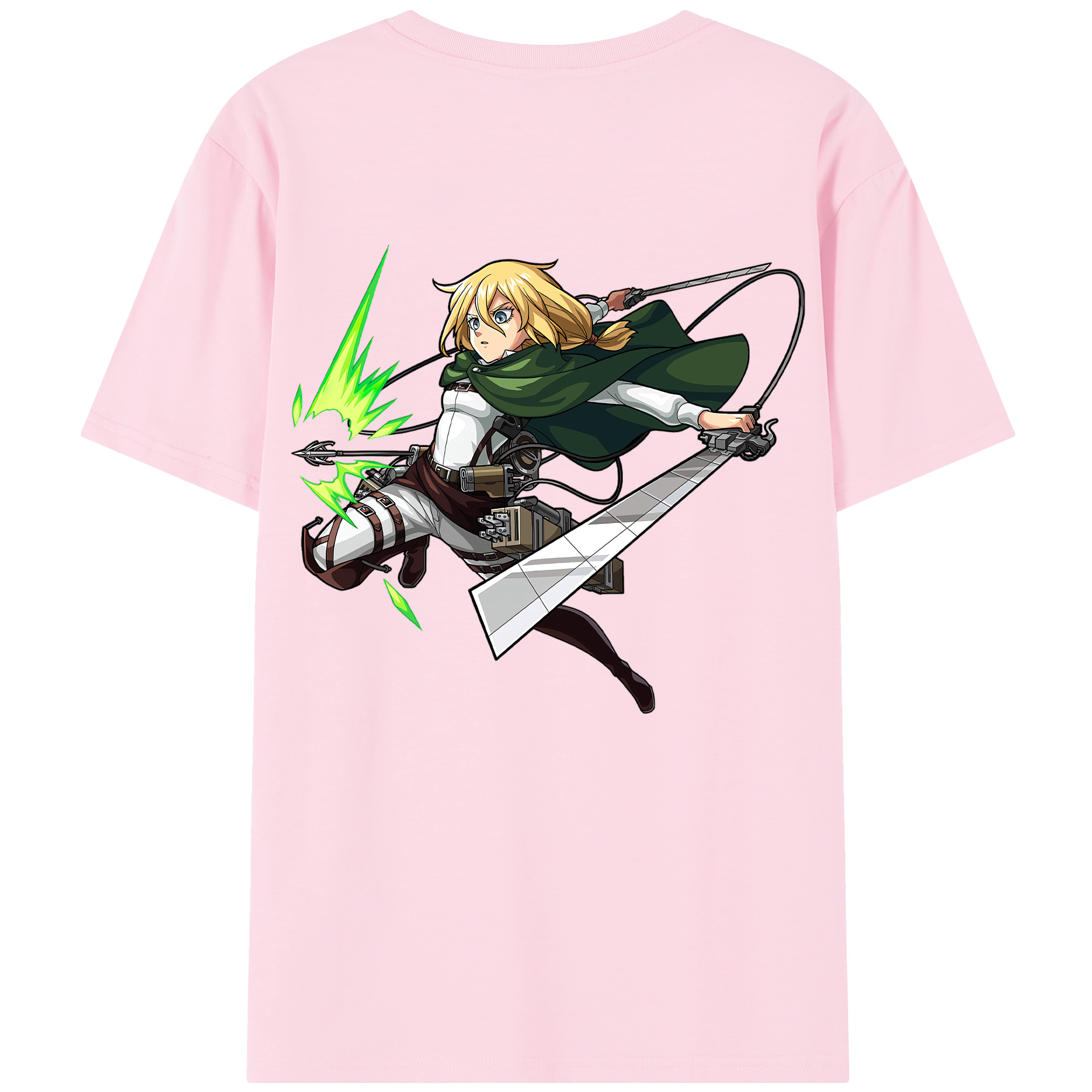 （画像用） 進撃の巨人 クリスタ·レンズ Attack on Titan Christa Lenz 綿100％半袖Tシャツ（背面プリント）