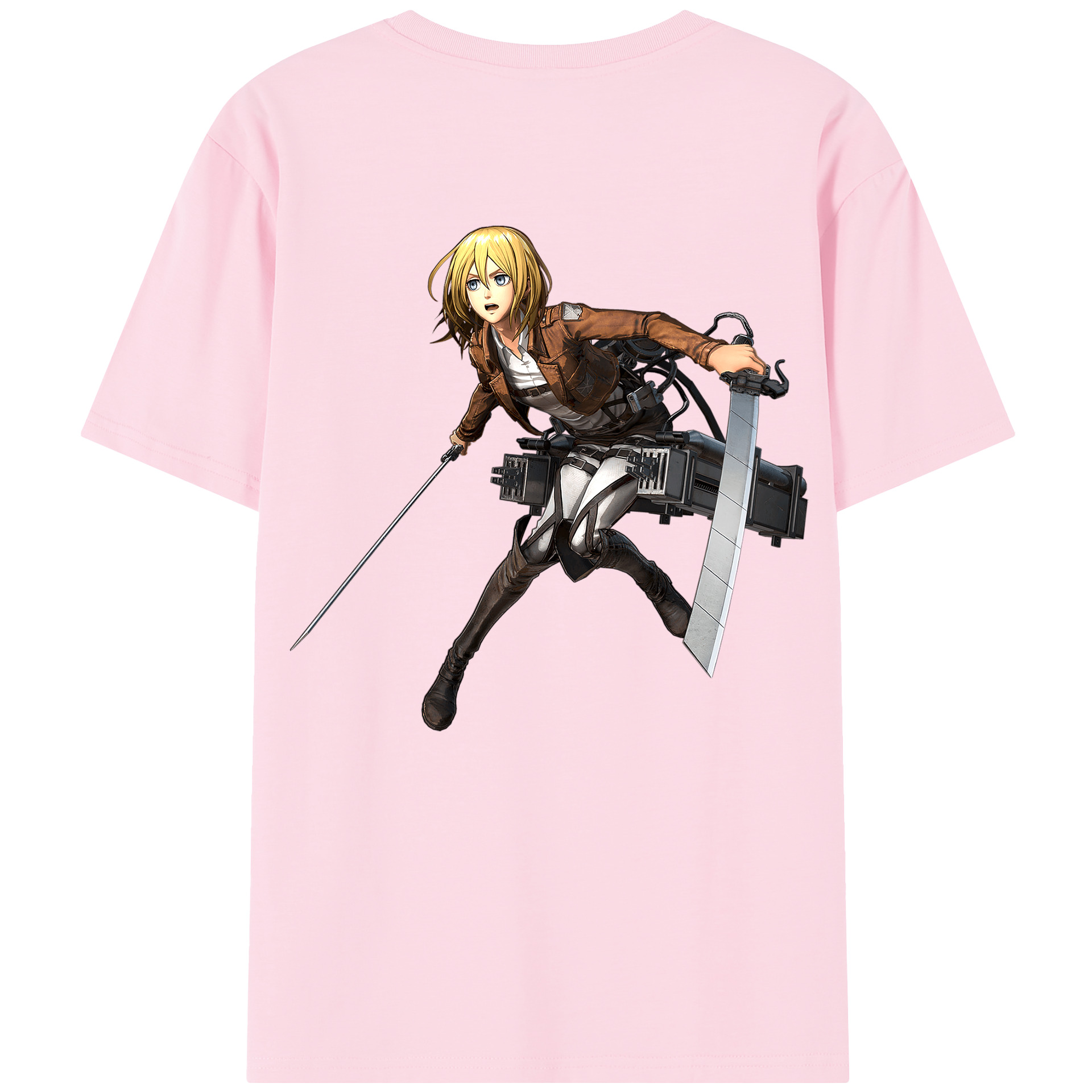（画像用） 進撃の巨人 クリスタ·レンズ Attack on Titan Christa Lenz 綿100％半袖Tシャツ（背面プリント）