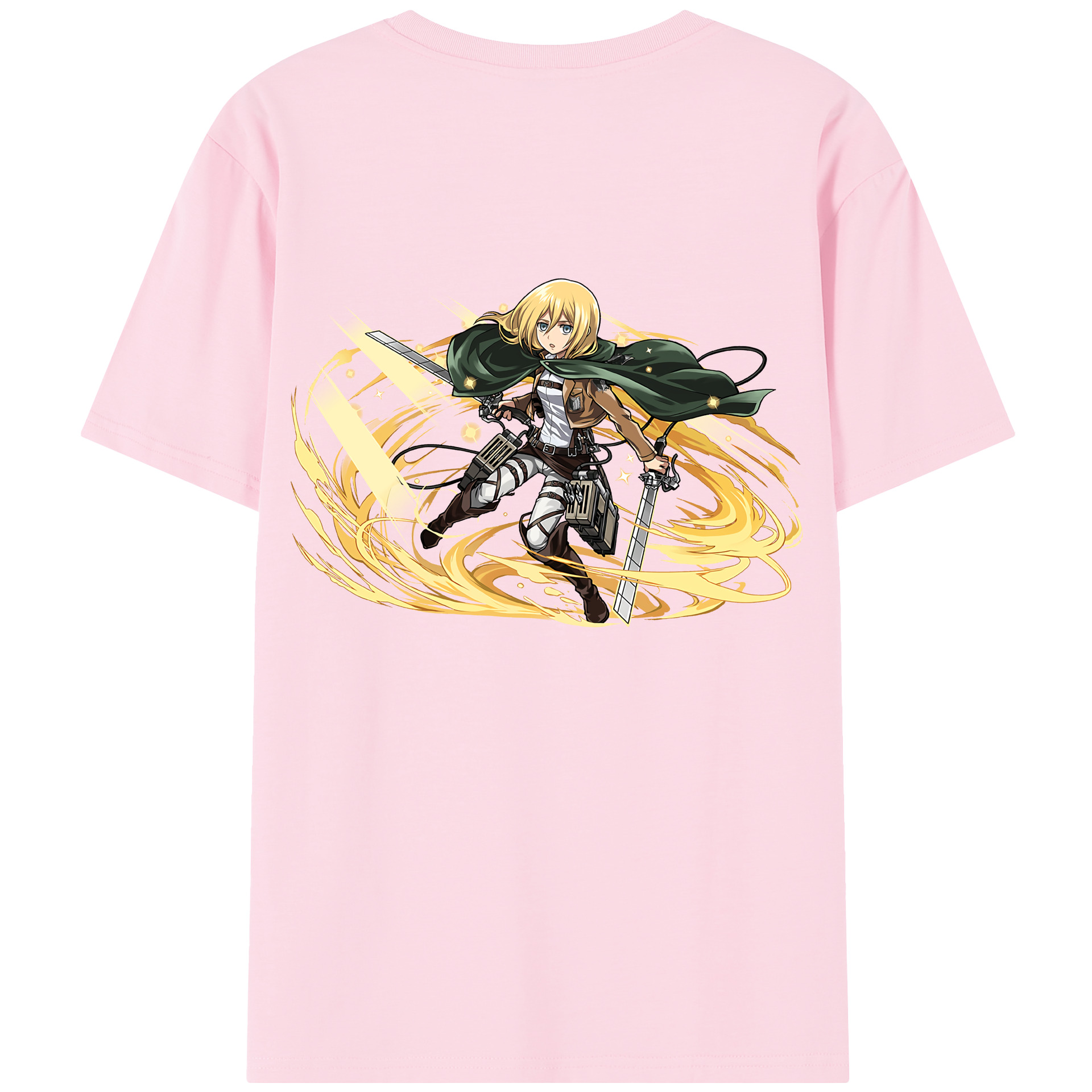 （画像用） 進撃の巨人 クリスタ·レンズ Attack on Titan Christa Lenz 綿100％半袖Tシャツ（背面プリント）