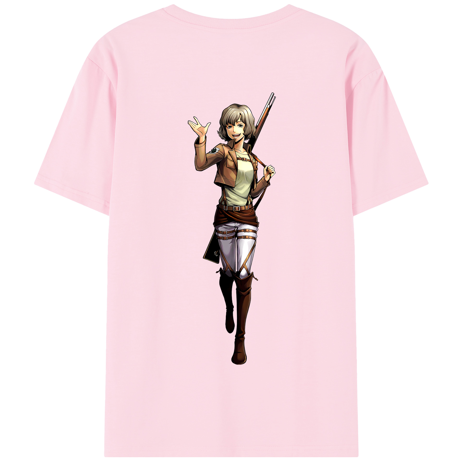 （画像用） 進撃の巨人 ヒツチ Attack on Titan Hitch 綿100％半袖Tシャツ（背面プリント）