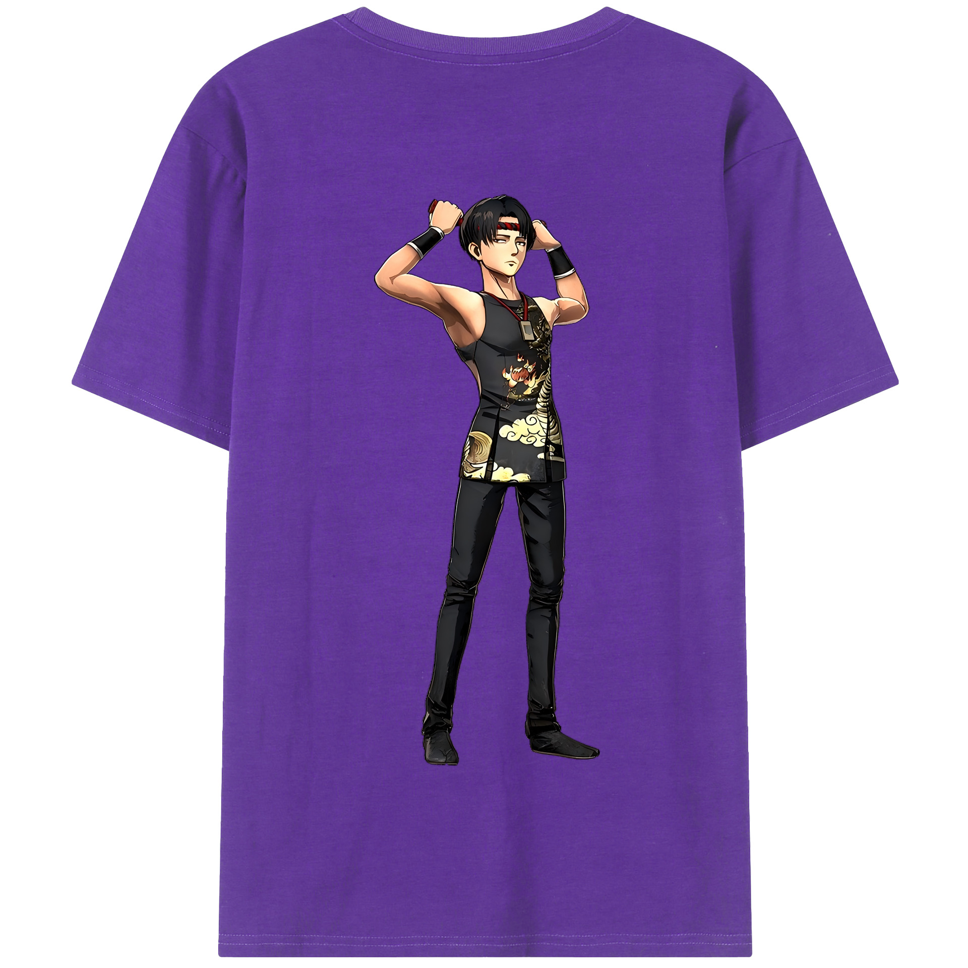 （画像用） 進撃の巨人 リヴァイ·アッカーマン Attack on Titan Levi Ackerman 綿100％半袖Tシャツ（背面プリント）