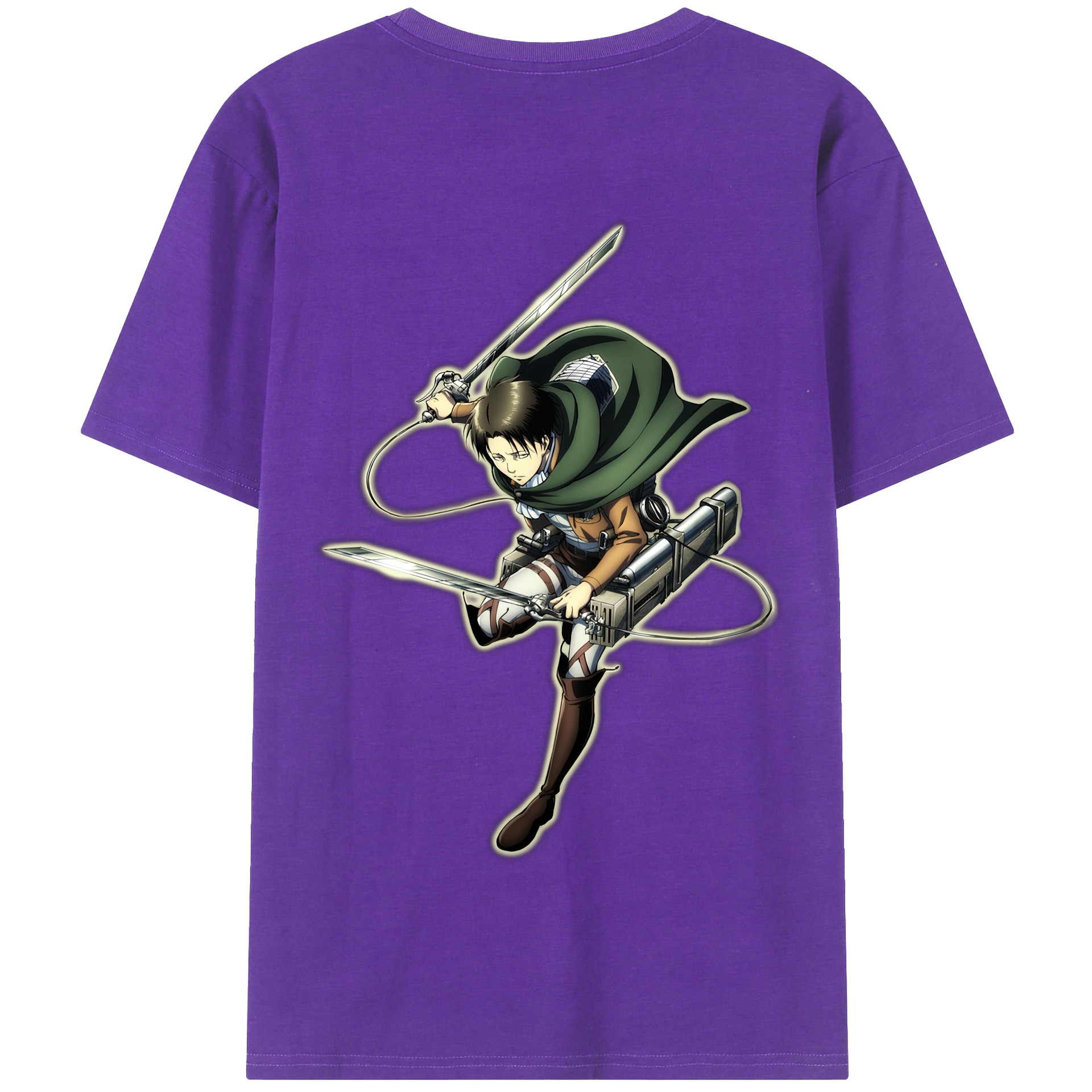 （画像用） 進撃の巨人 リヴァイ·アッカーマン Attack on Titan Levi Ackerman 綿100％半袖Tシャツ（背面プリント）
