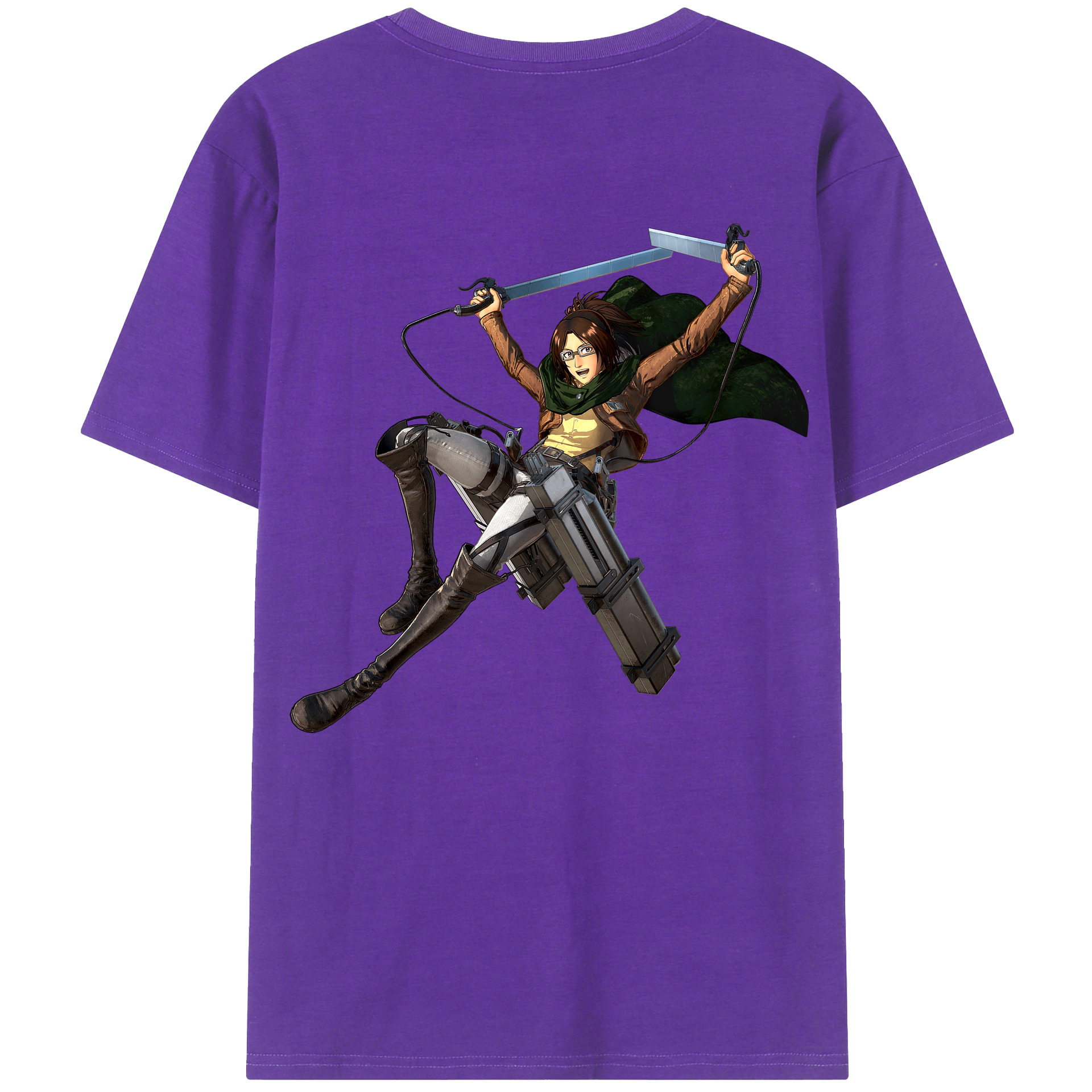 （画像用） 進撃の巨人 ハンジ·ゾエ Attack on Titan Hanji Zoe 綿100％半袖Tシャツ（背面プリント）