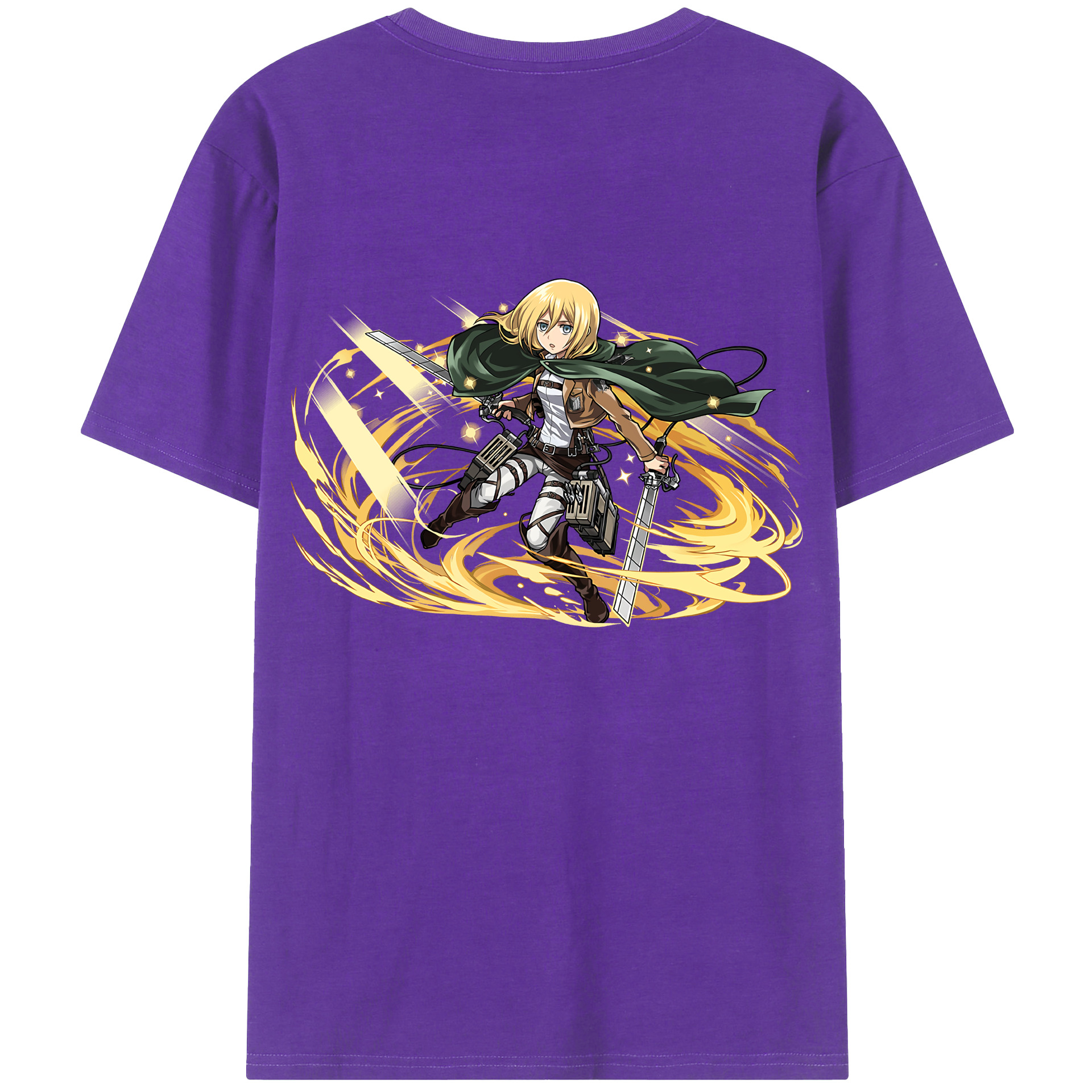 （画像用） 進撃の巨人 クリスタ·レンズ Attack on Titan Christa Lenz 綿100％半袖Tシャツ（背面プリント）