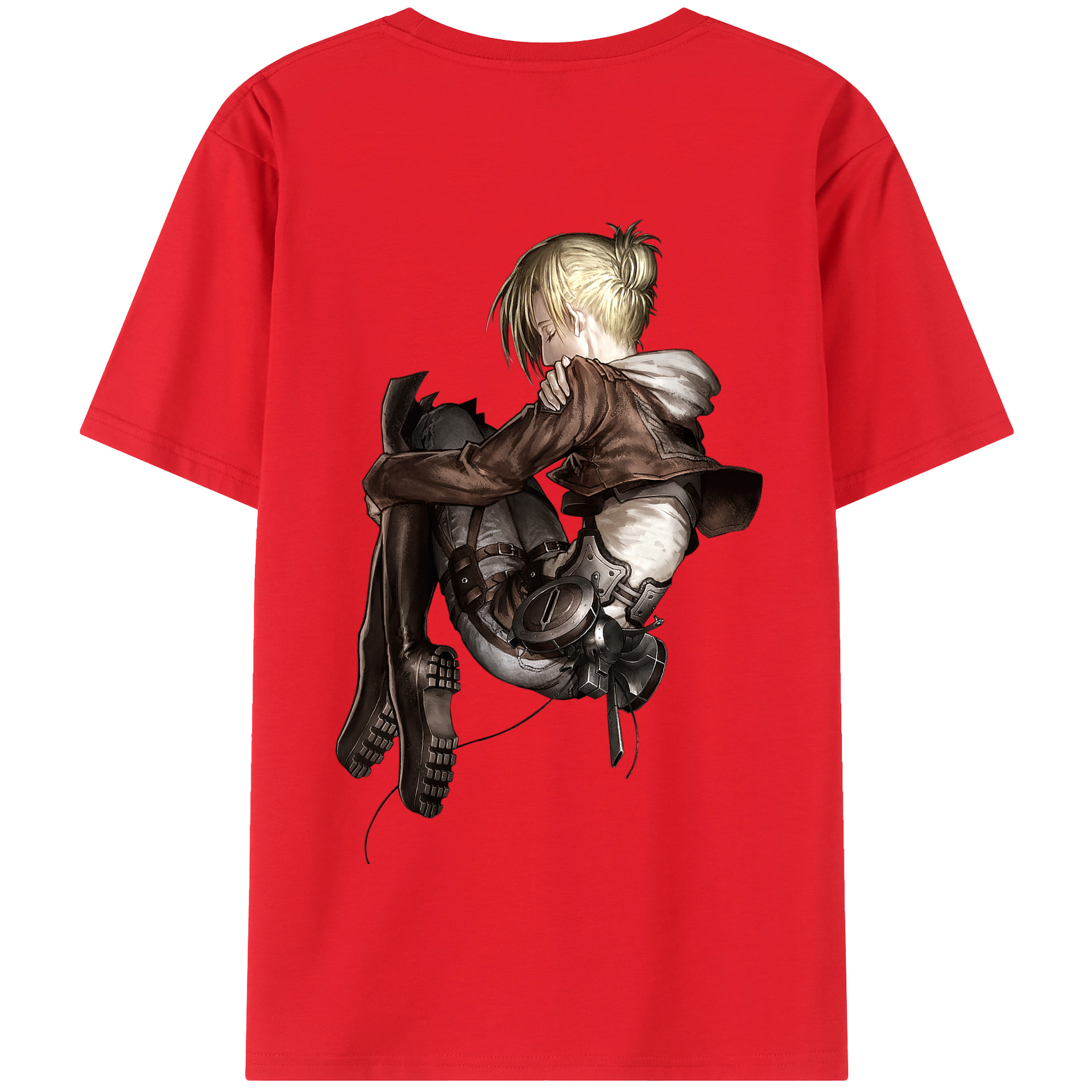 （画像用） 進撃の巨人 アニ・レオンハート Attack on Titan Annie Leonhart 綿100％半袖Tシャツ（背面プリント）