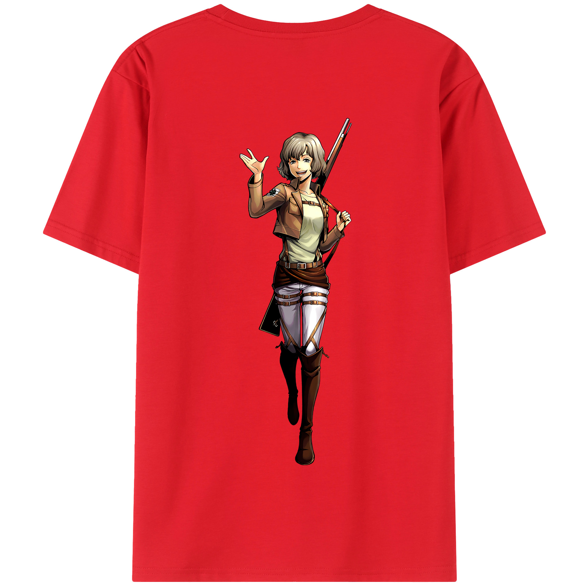 （画像用） 進撃の巨人 ヒツチ Attack on Titan Hitch 綿100％半袖Tシャツ（背面プリント）