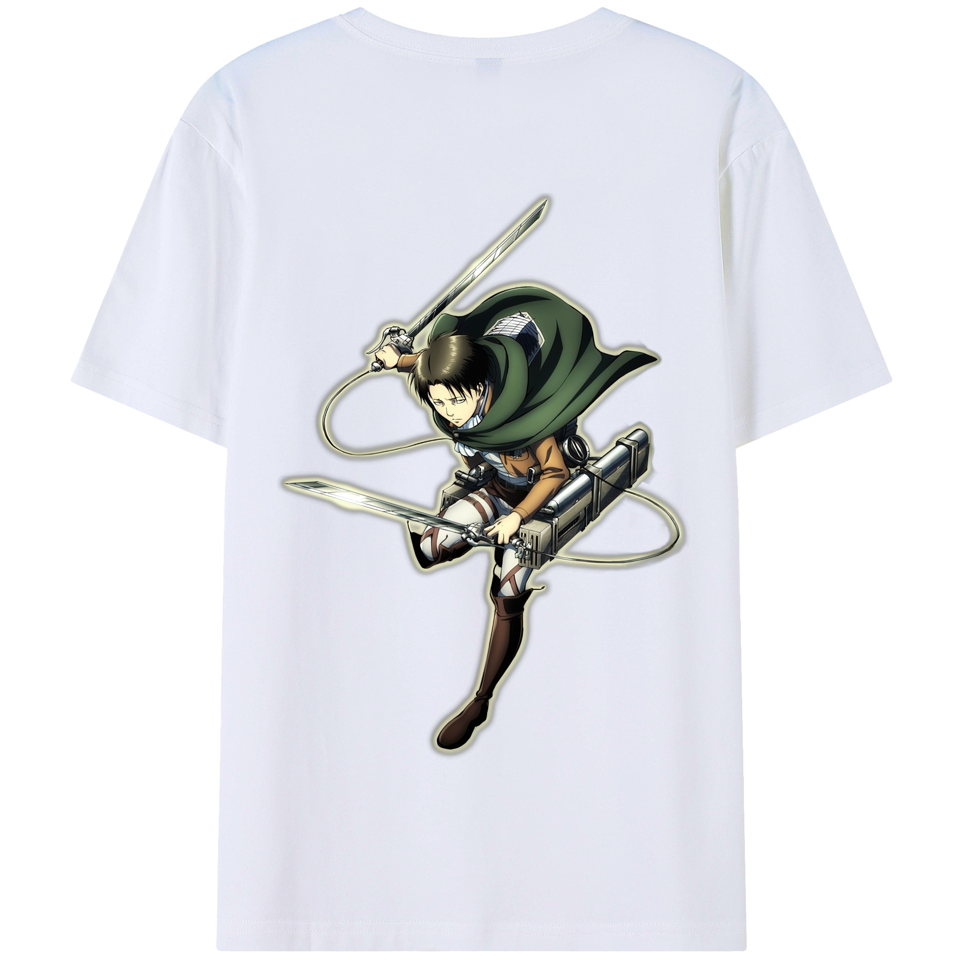 （画像用） 進撃の巨人 リヴァイ·アッカーマン Attack on Titan Levi Ackerman 綿100％半袖Tシャツ（背面プリント）