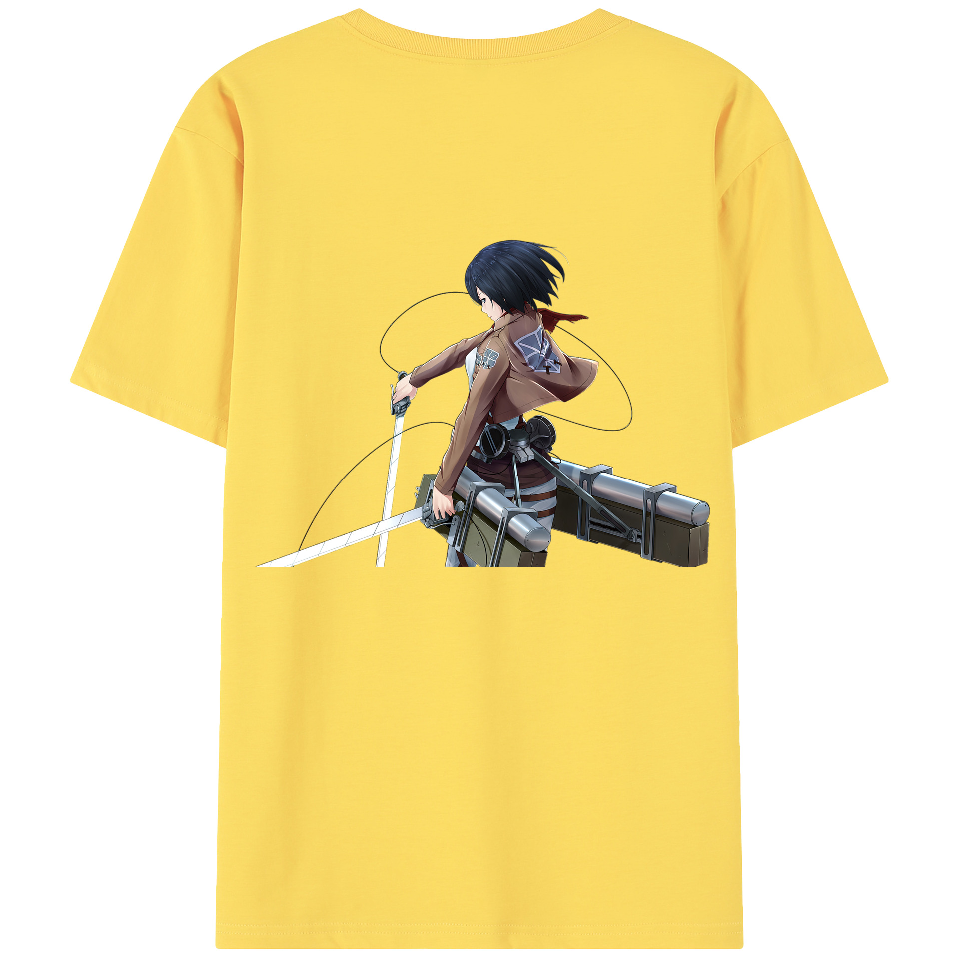 （画像用） 進撃の巨人 ミカサ·アッカーマン Attack on Titan Mikasa Ackerman 綿100％半袖Tシャツ（背面プリント）