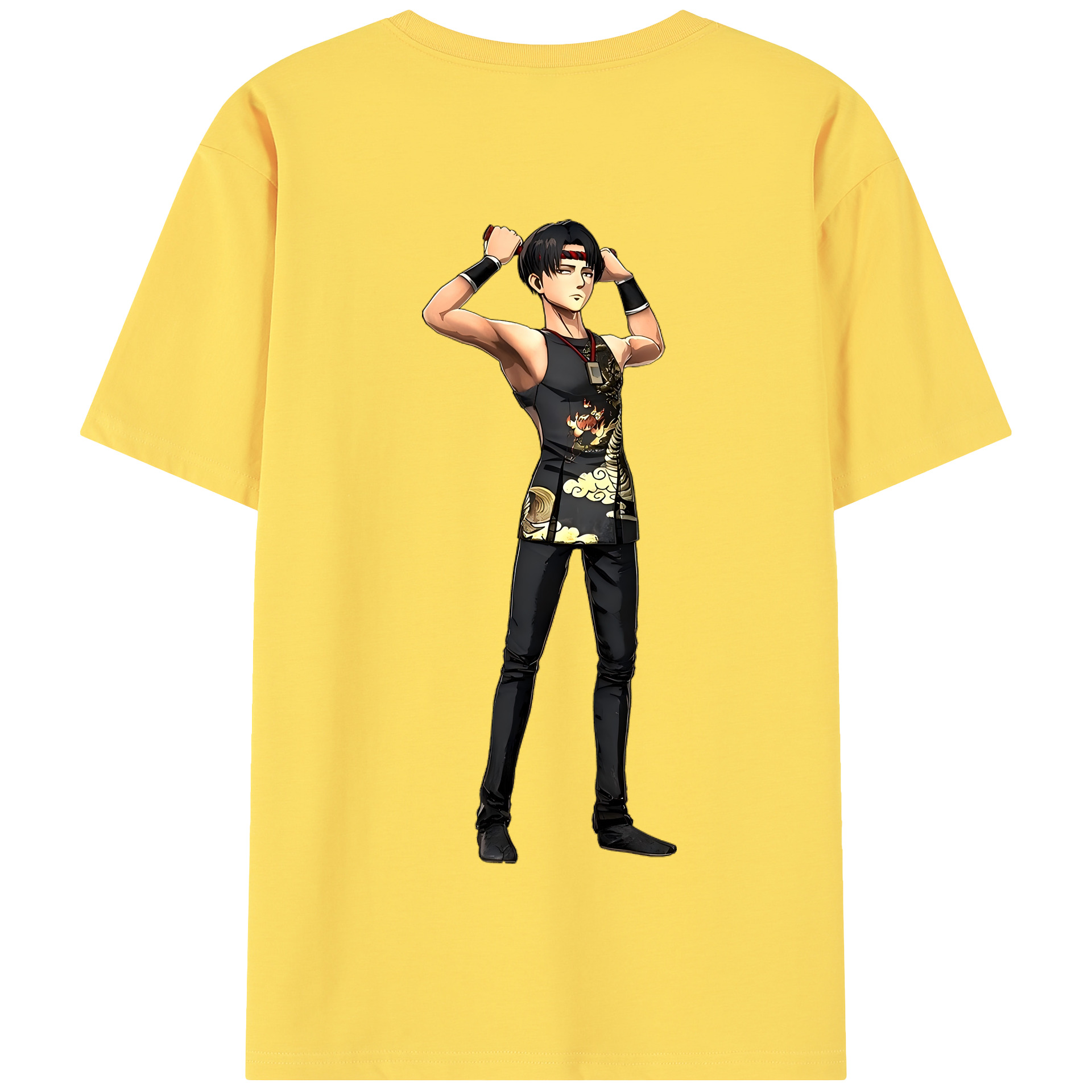 （画像用） 進撃の巨人 リヴァイ·アッカーマン Attack on Titan Levi Ackerman 綿100％半袖Tシャツ（背面プリント）