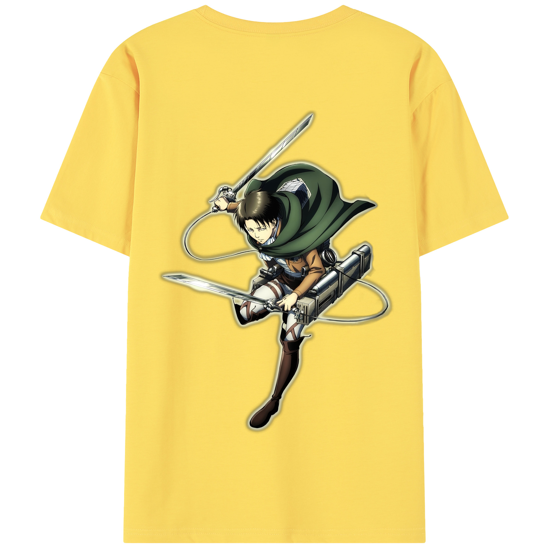 （画像用） 進撃の巨人 リヴァイ·アッカーマン Attack on Titan Levi Ackerman 綿100％半袖Tシャツ（背面プリント）