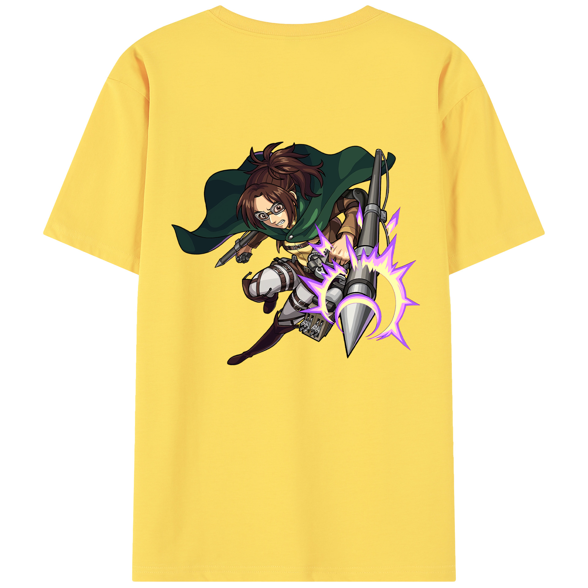 （画像用） 進撃の巨人 ハンジ·ゾエ Attack on Titan Hanji Zoe 綿100％半袖Tシャツ（背面プリント）
