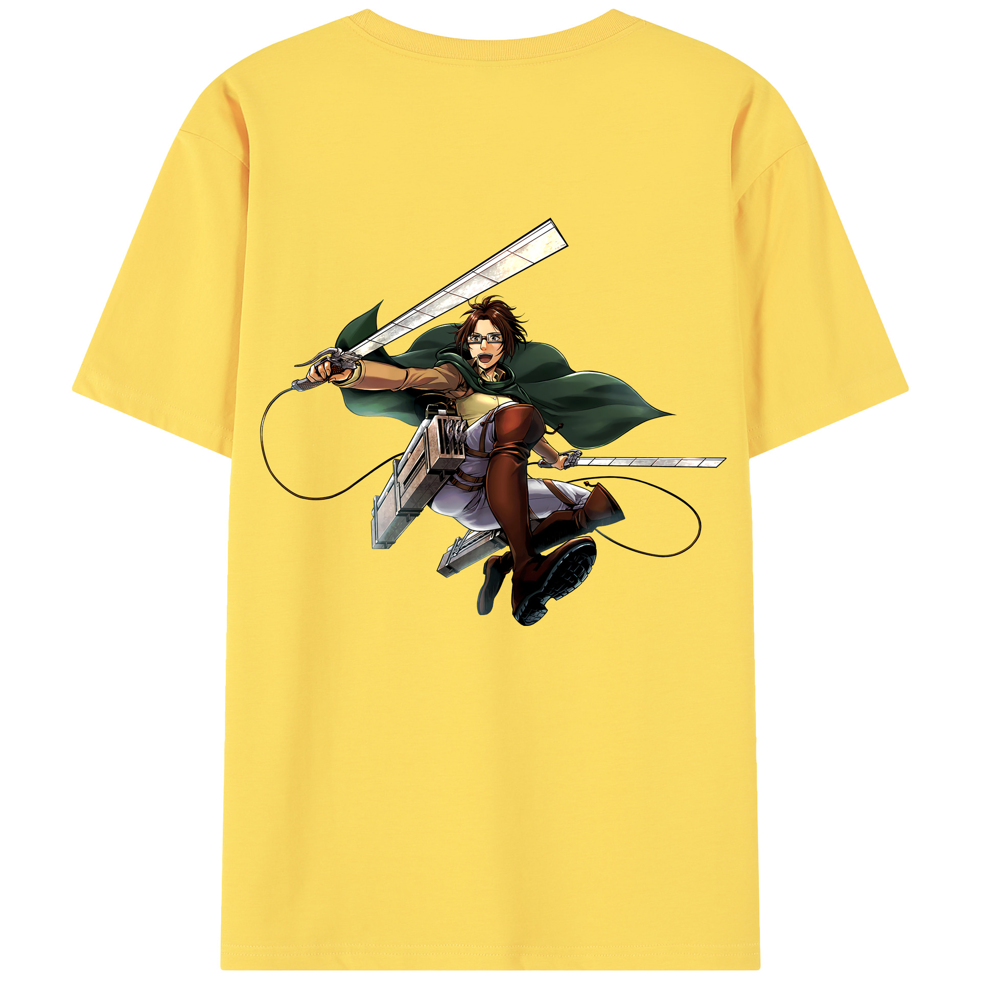 （画像用） 進撃の巨人 ハンジ·ゾエ Attack on Titan Hanji Zoe 綿100％半袖Tシャツ（背面プリント）