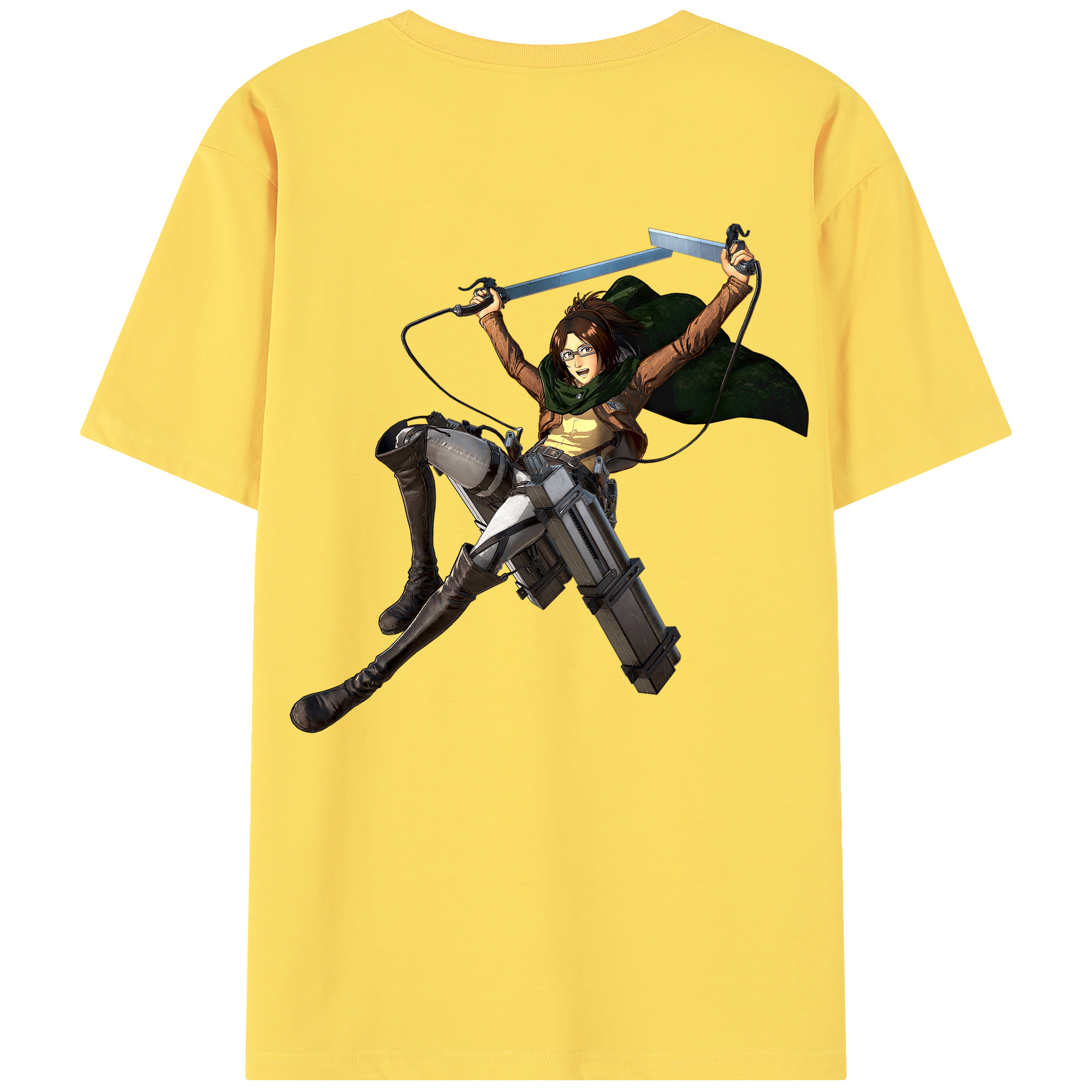 （画像用） 進撃の巨人 ハンジ·ゾエ Attack on Titan Hanji Zoe 綿100％半袖Tシャツ（背面プリント）