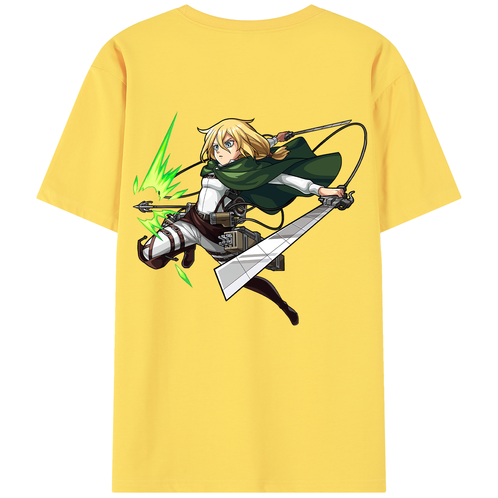 （画像用） 進撃の巨人 クリスタ·レンズ Attack on Titan Christa Lenz 綿100％半袖Tシャツ（背面プリント）