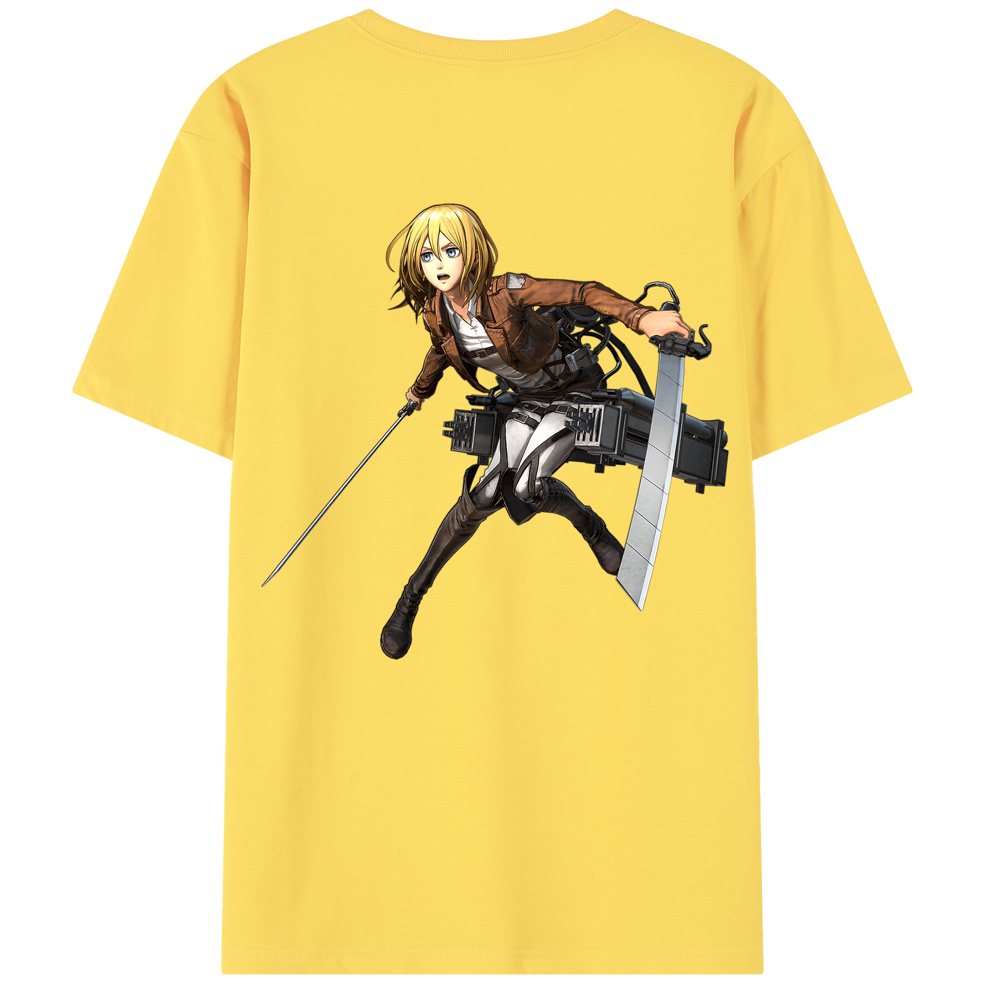 （画像用） 進撃の巨人 クリスタ·レンズ Attack on Titan Christa Lenz 綿100％半袖Tシャツ（背面プリント）
