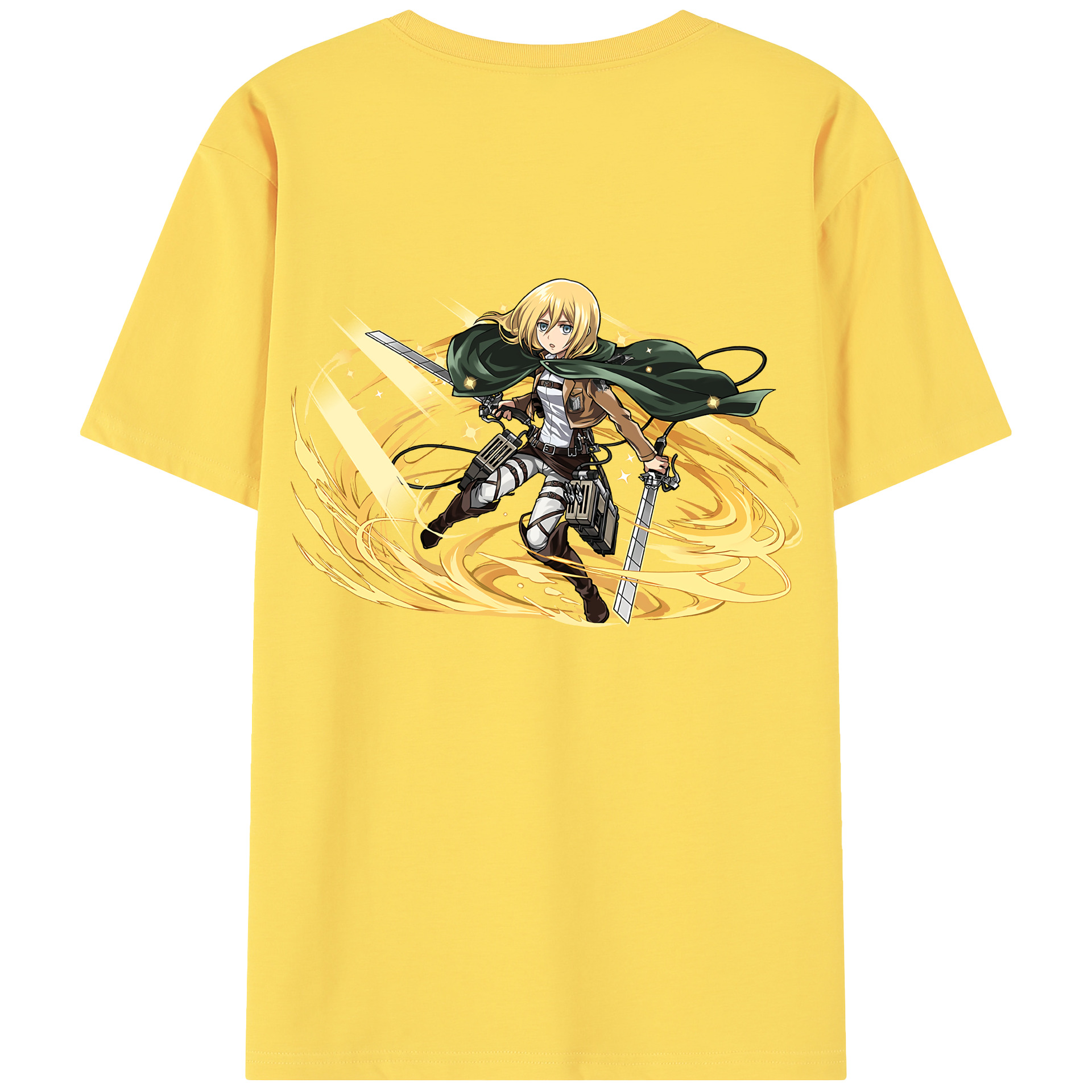 （画像用） 進撃の巨人 クリスタ·レンズ Attack on Titan Christa Lenz 綿100％半袖Tシャツ（背面プリント）